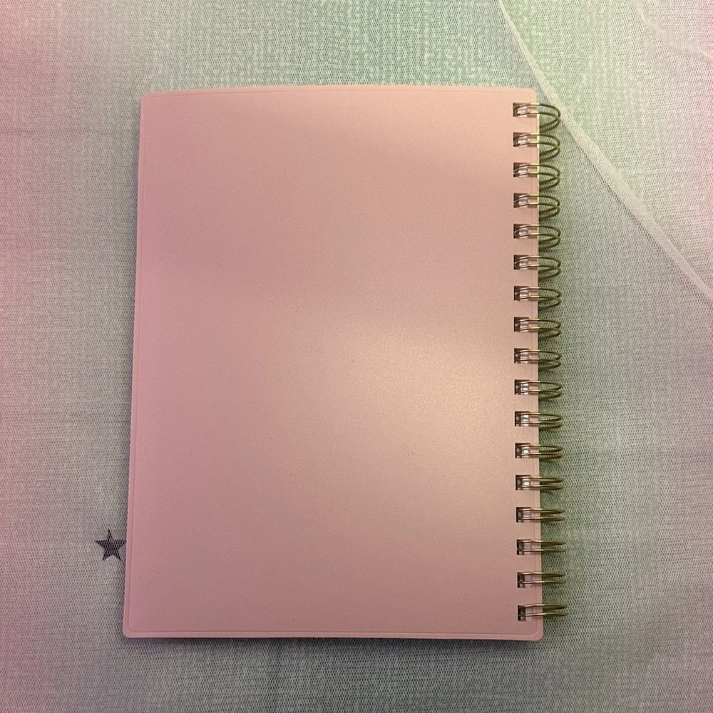 Blue Sky Pink Planner with Gold Bow Accent
